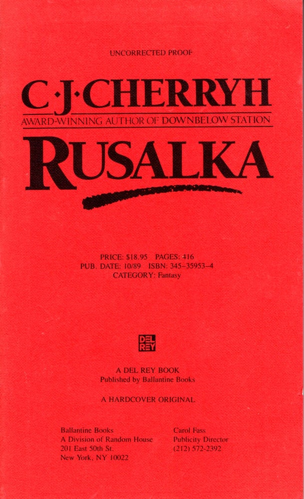 Item #31019 Rusalka. C. J. Cherryh.