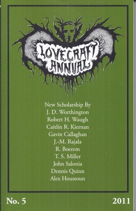 Item #49388 Lovecraft Annual No. 5: New Scholarship on H.P. Lovecraft. S. T. Joshi