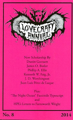 Item #56701 Lovecraft Annual No. 8: New Scholarship on H.P. Lovecraft. S. T. Joshi
