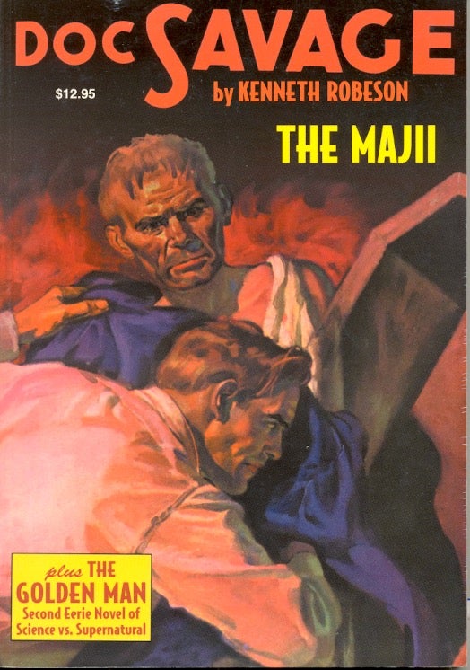 Item #58016 Doc Savage #9: The Majii and the Golden Man. Kenneth Robeson.