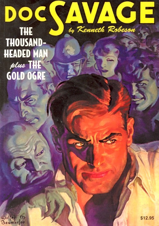 Item #58025 Doc Savage #20: The Thousand-Headed Man & The Gold Ogre. Kenneth Robeson.