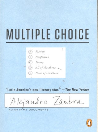 Item #58254 Multiple Choice. Alejandro Zambra