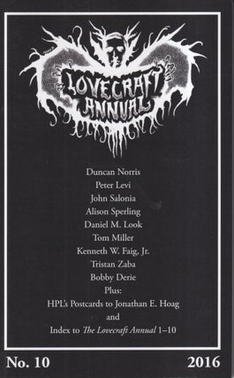 Item #58337 Lovecraft Annual No. 10: New Scholarship on H.P. Lovecraft. S. T. Joshi
