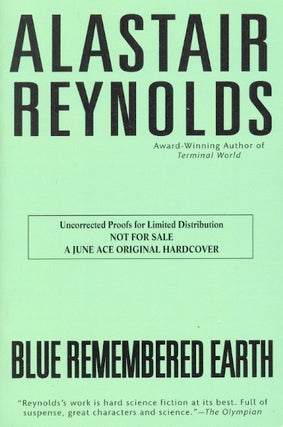 Item #61030 Blue Remembered Earth. Alastair Reynolds