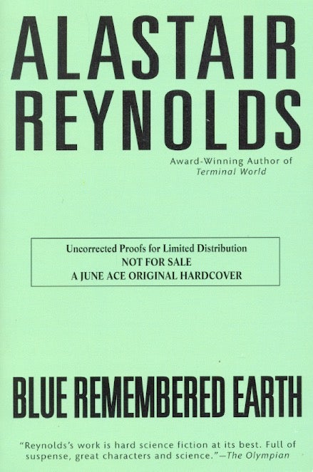 Item #61030 Blue Remembered Earth. Alastair Reynolds.