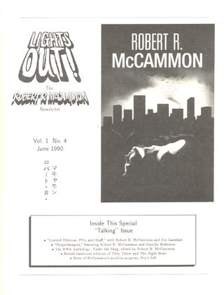 Item #62124 Lights Out! The Robert R. McCammon Newsletter: Volume 1, Number 4, June 1990. ROBERT...
