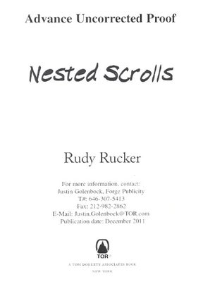 Item #62425 Nested Scrolls: The Autobiography of Rudolf von Bitter Rucker. Rudy Rucker