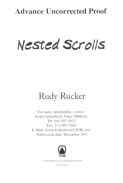 Item #62425 Nested Scrolls: The Autobiography of Rudolf von Bitter Rucker. Rudy Rucker.