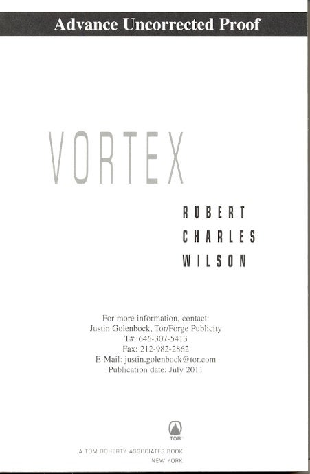 Item #62534 Vortex. Robert Charles Wilson.