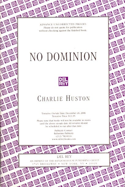 Item #63130 No Dominion. Charlie Huston.