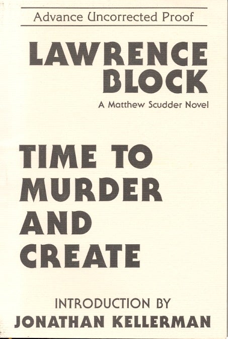 Item #63691 Time to Murder and Create. Lawrence Block.