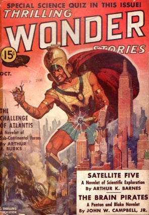 Item #65954 Thrilling Wonder Stories: October 1938. THRILLING WONDER STORIES