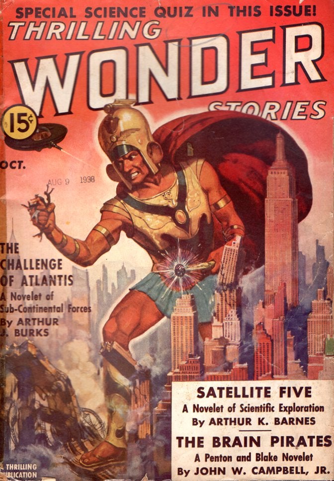 Item #65954 Thrilling Wonder Stories: October 1938. THRILLING WONDER STORIES.