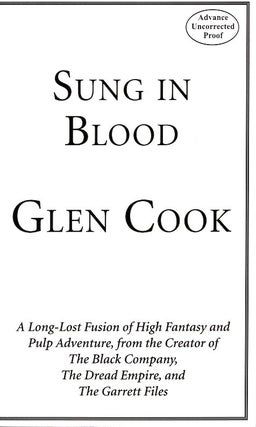 Item #66012 Sung in Blood. Glen Cook