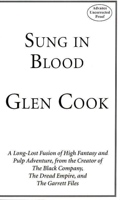 Item #66012 Sung in Blood. Glen Cook.