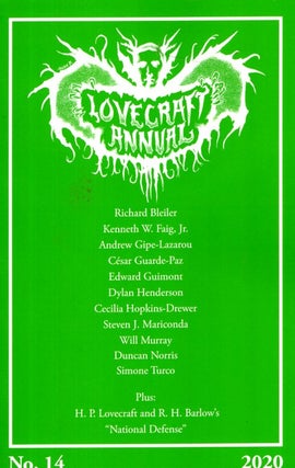 Item #66488 Lovecraft Annual Number 14 (2020). S. T. Joshi