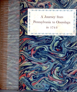 Item #67811 A Journey from Pennsylvania to Onondaga in 1743. John Bartram