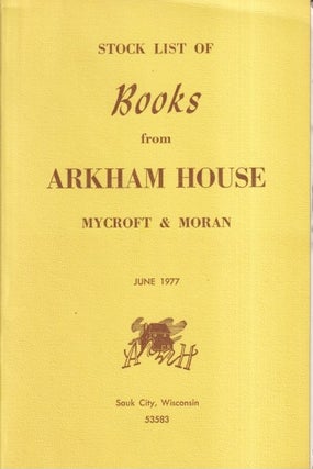 Item #71414 Arkham House Stock List (Catalog) 1977. ARKHAM HOUSE