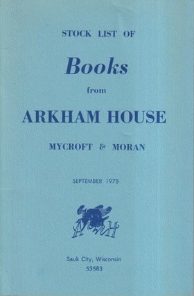 Item #71433 Arkham House Stock List (Catalog) September 1975. ARKHAM HOUSE
