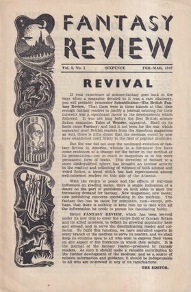 Item #72413 Fantasy Review Volume I Number 1: February/March 1947. FANTASY REVIEW, Walter Gillings