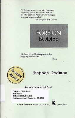 Item #9657 Foreign Bodies. Stephen Dedman